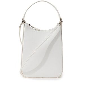 STAUD - alec mini zip leather crossbody bag - white